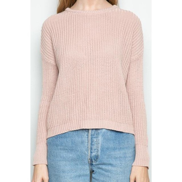 Brandy Melville Cropped Pink Knit Sweater - Picture 1 of 4